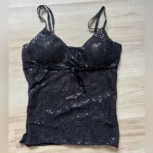 black sequin y2k top